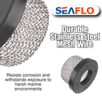 SEAFLO Stainless Steel Mesh Strainer ¾ Inch-14 | Aerator Screen Strainer for Livewell Pump | Corrosion-Resistant, Easy Installation, Marine-Grade Stainless Mesh (1-Pack)