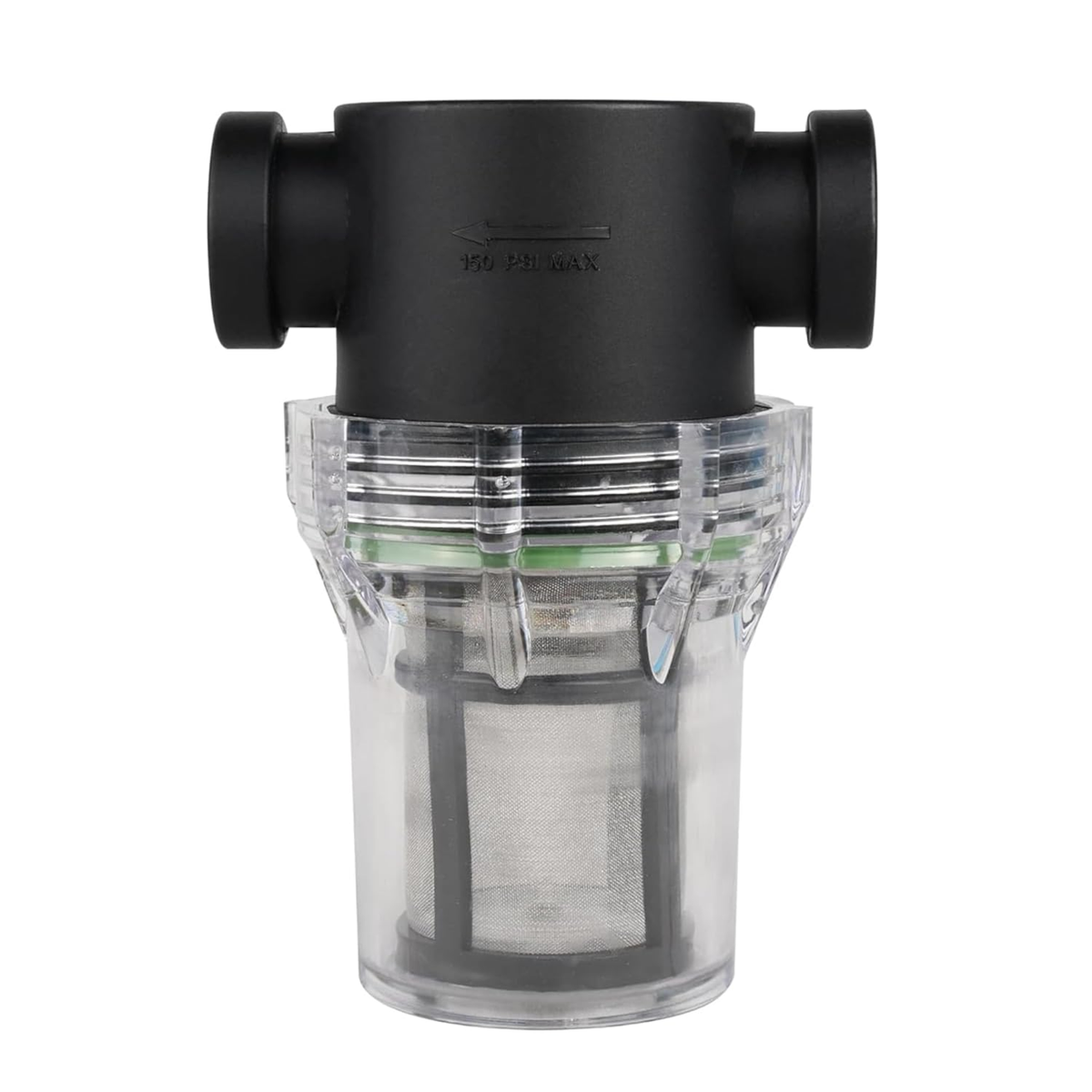 SEAFLO 1/2" Female NPT in-Line Strainer with 100 Mesh Stainless Steel Filter Screen – Clear Bowl for Easy Cleaning | Model SF-ST-12