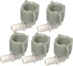 SEAFLO Plastic PEX Pipe Coupling 90 Degree Fitting Swivel Adapter 1/2"-14 FNPT x 1/2" Barb Elbow Fitting - Compatible with PEX or PE-RT Pipe, Corrosion Resistant (5-Pack)