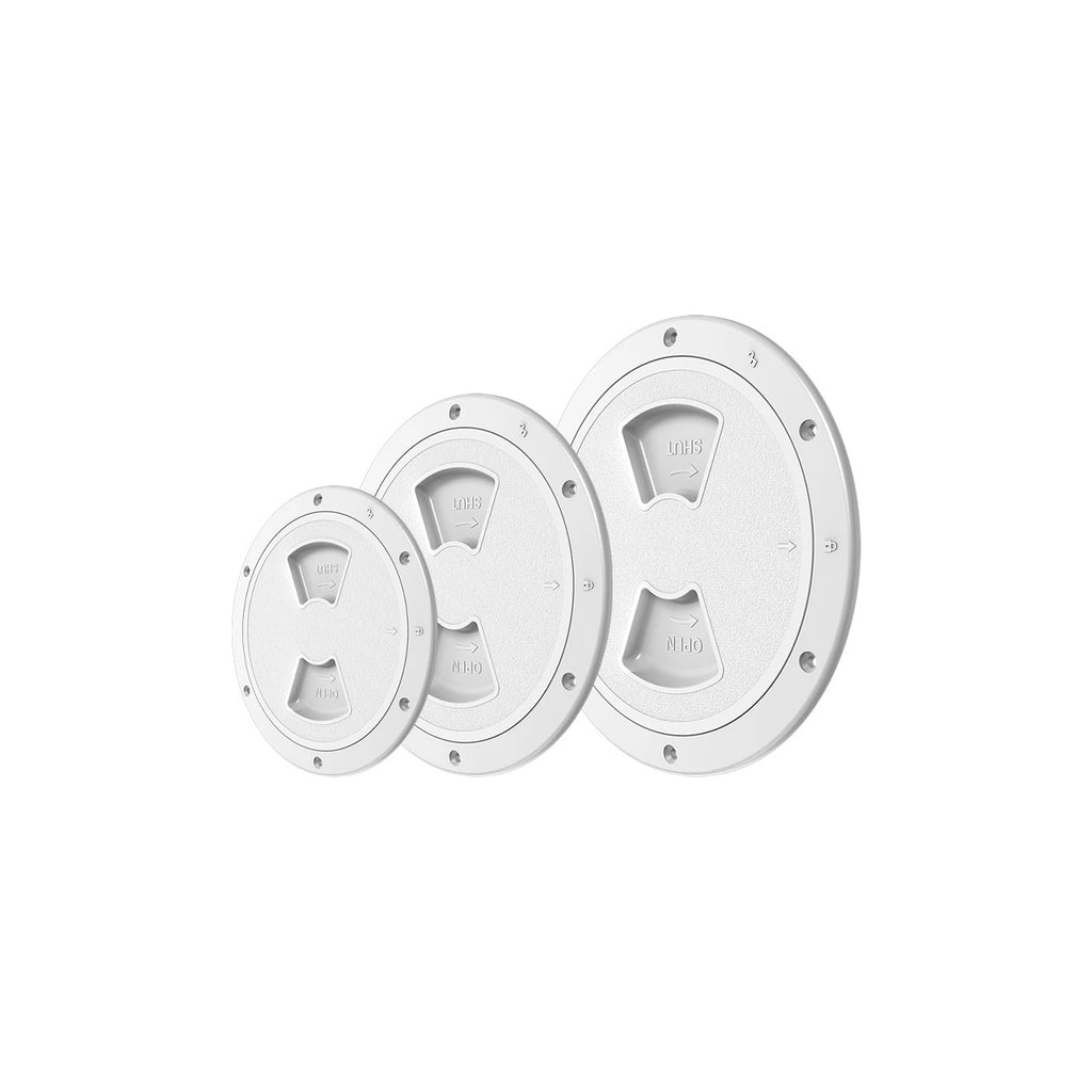SEAFLO Circular Non Slip Inspection Hatch w/Detachable Cover (4"|6"|8")(White/Black)