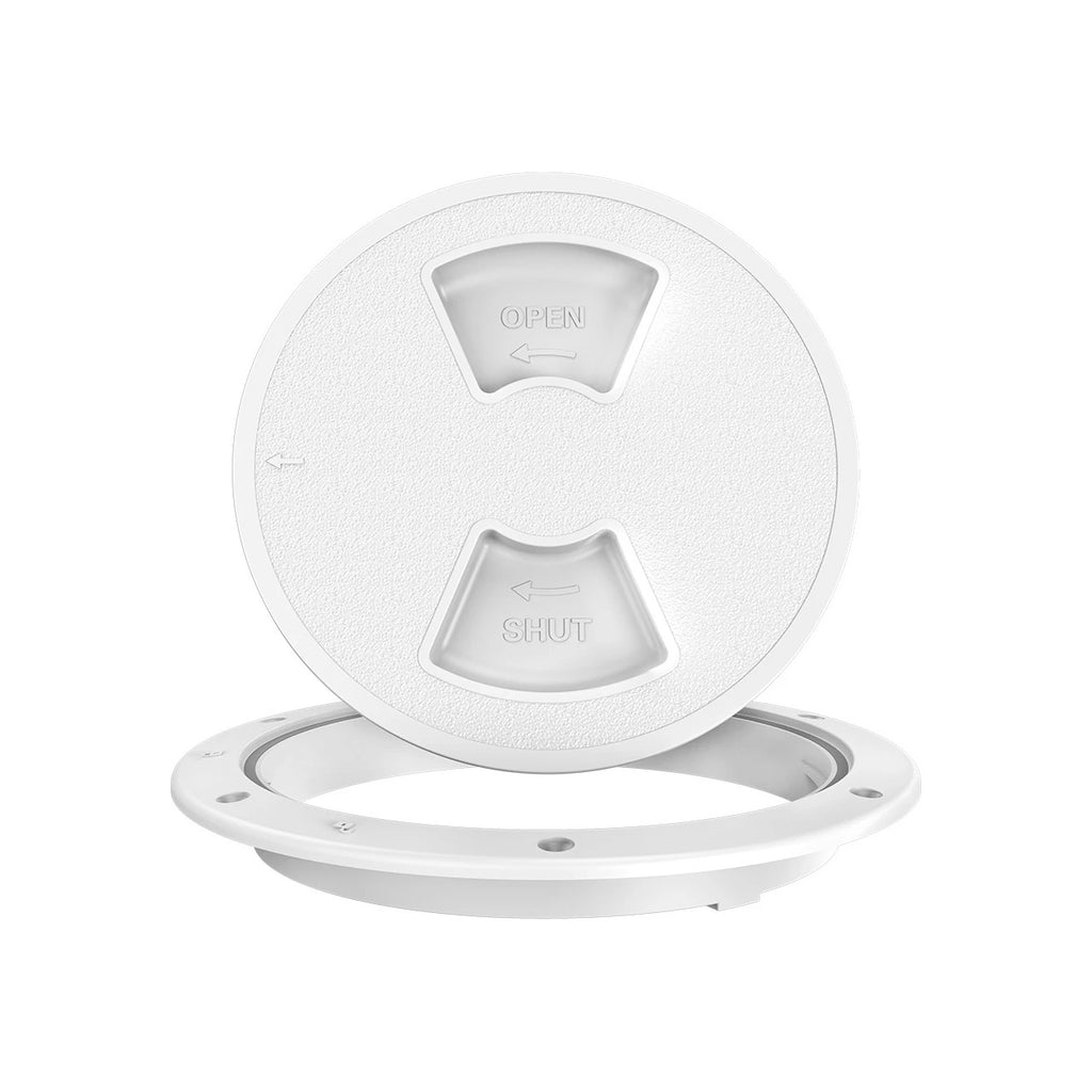 SEAFLO Circular Non Slip Inspection Hatch w/Detachable Cover (4"|6"|8")(White/Black)