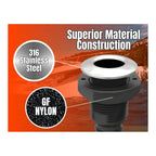SEAFLO Thru Hull Fittings (Stainless Steel Capped)