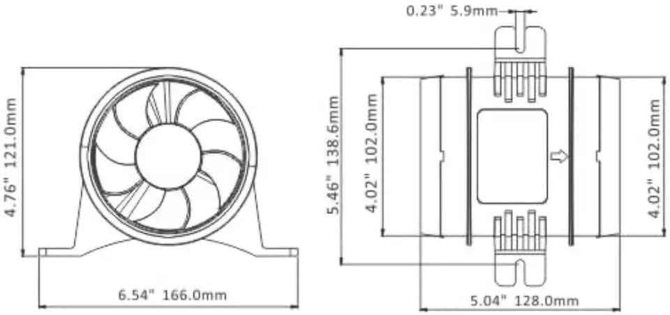 SEAFLO 04-Series 4" In-Line Bilge Blower Fan (12V | 235CFM)