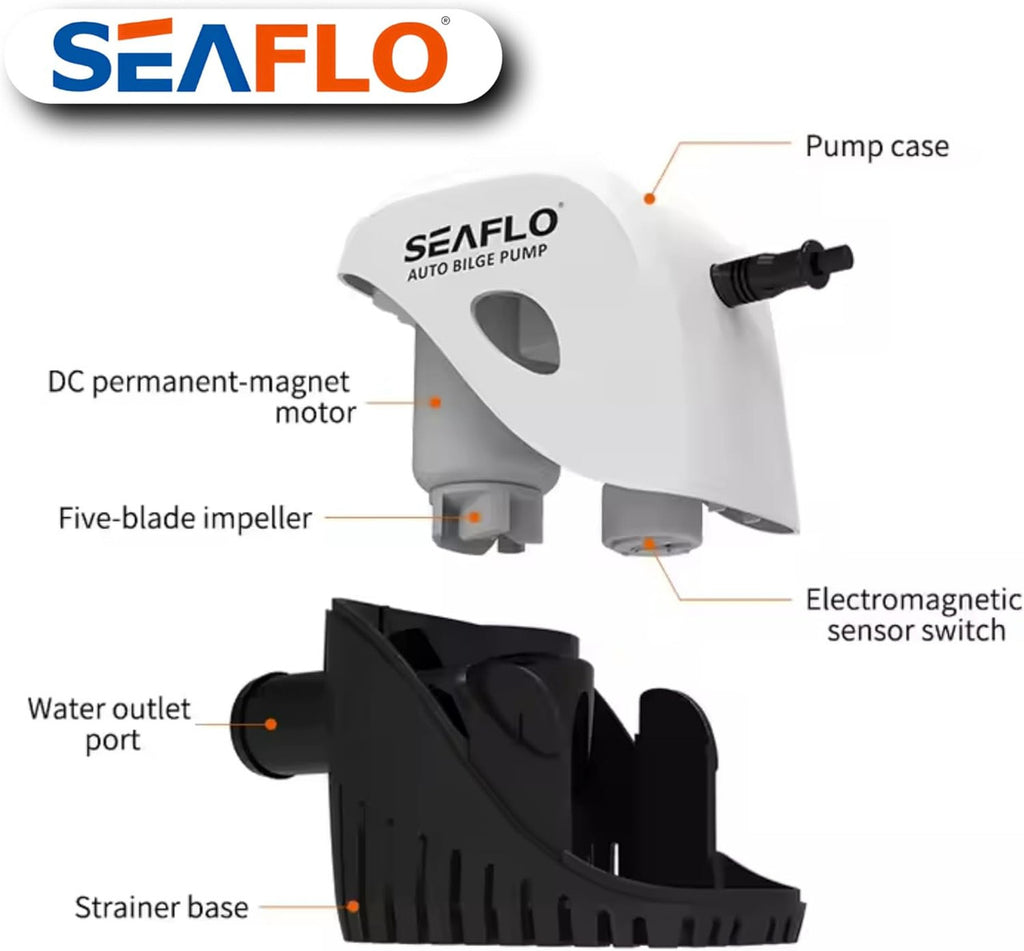 SEAFLO Automatic Submersible Boat Bilge Water Pump 12v 750GPH Auto with Float Switch