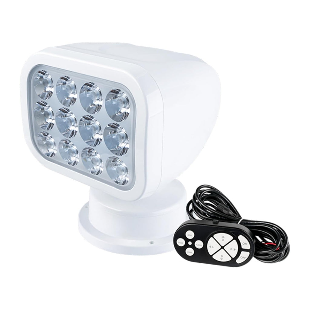 SEAFLO 360° Rotating Remote Control LED Searchlight (Wired/Wireless Remote)